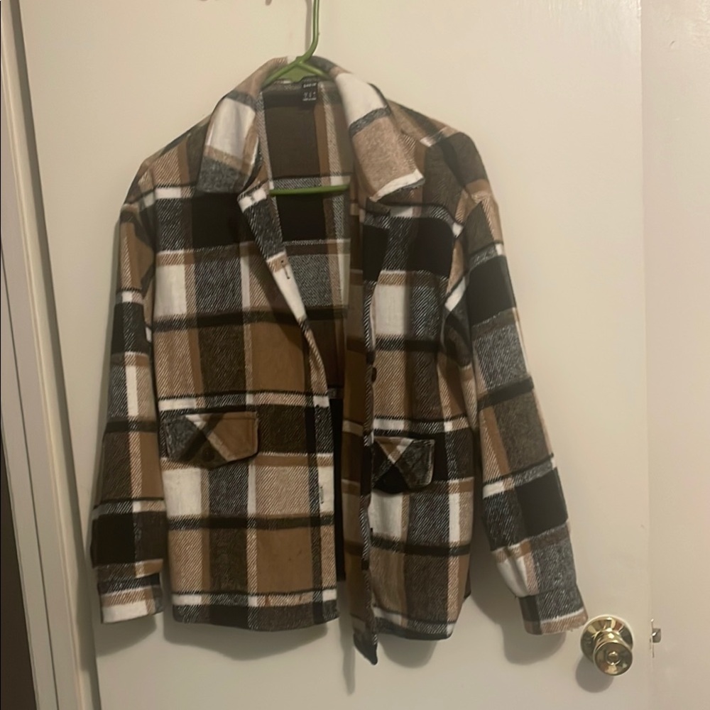 Plaid Jacket with Pockets